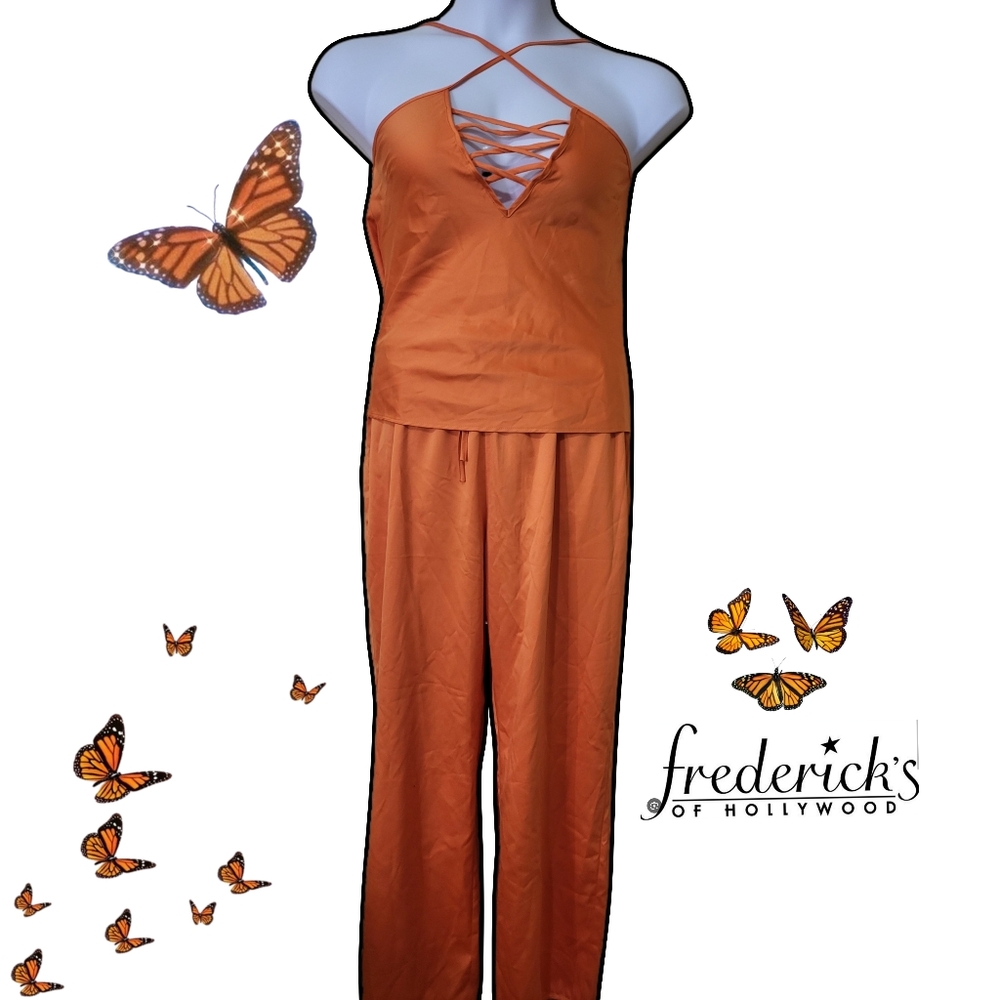 Frederick's of Hollywood Orange Lingerie Set